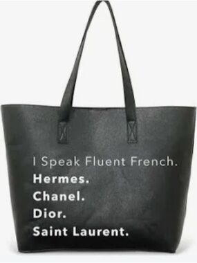 I Speak Fluent French Vegan Leather Tote